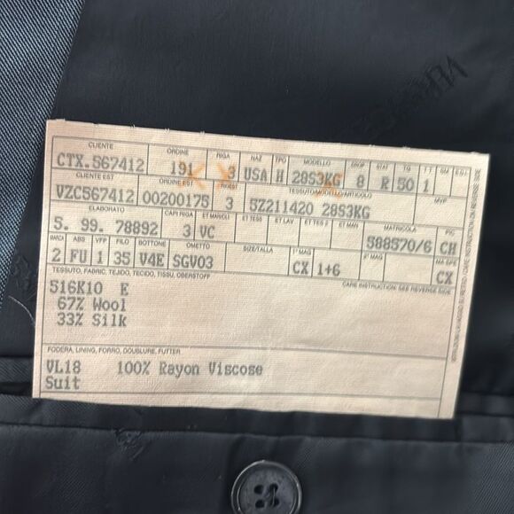 Versace Classic 100% rayon Men's Blue/gray Blazer, R50 - Picture 12 of 12